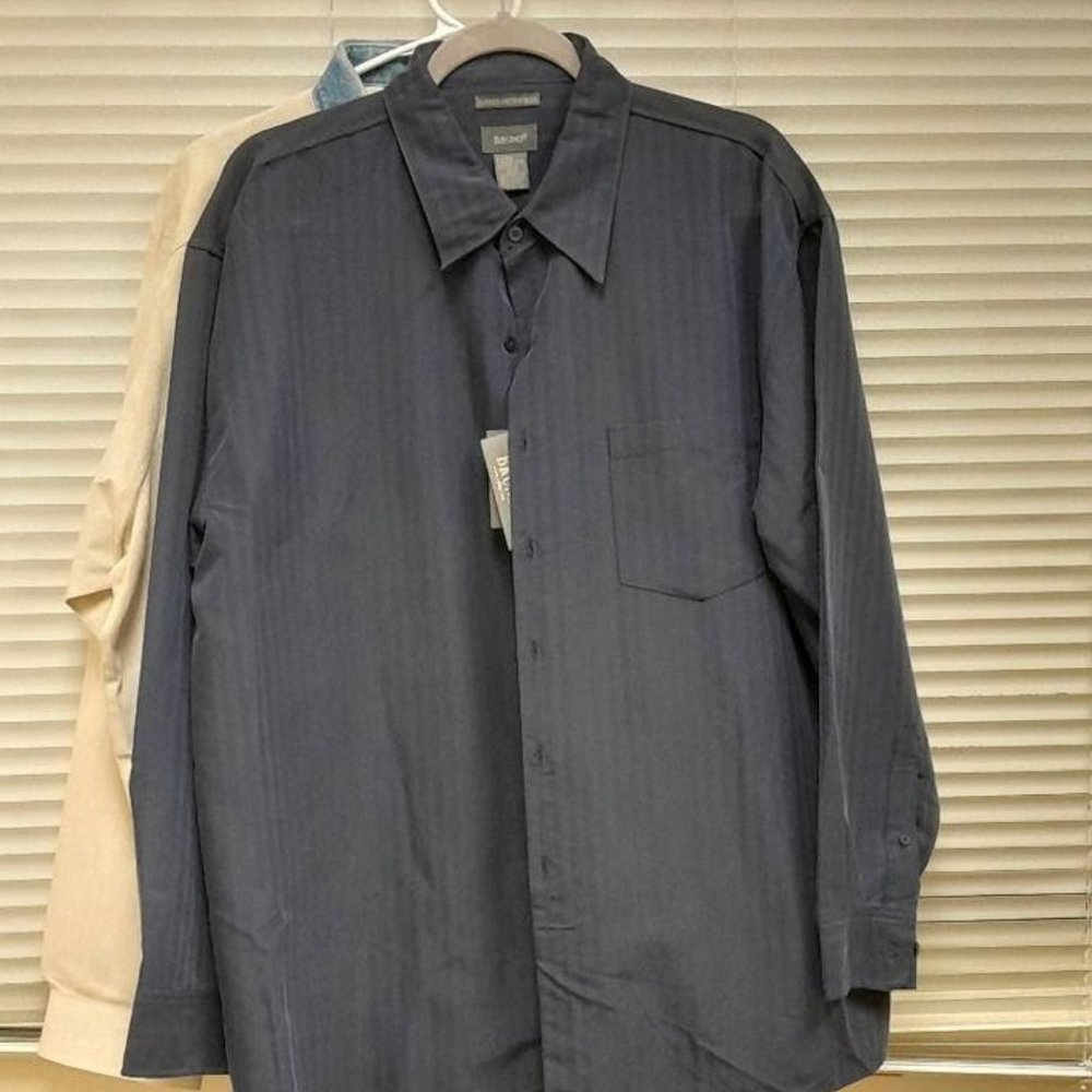 Bruno Mens Shirt Suede Microfiber Button Down Long Sleeve Charcole Shacket Size